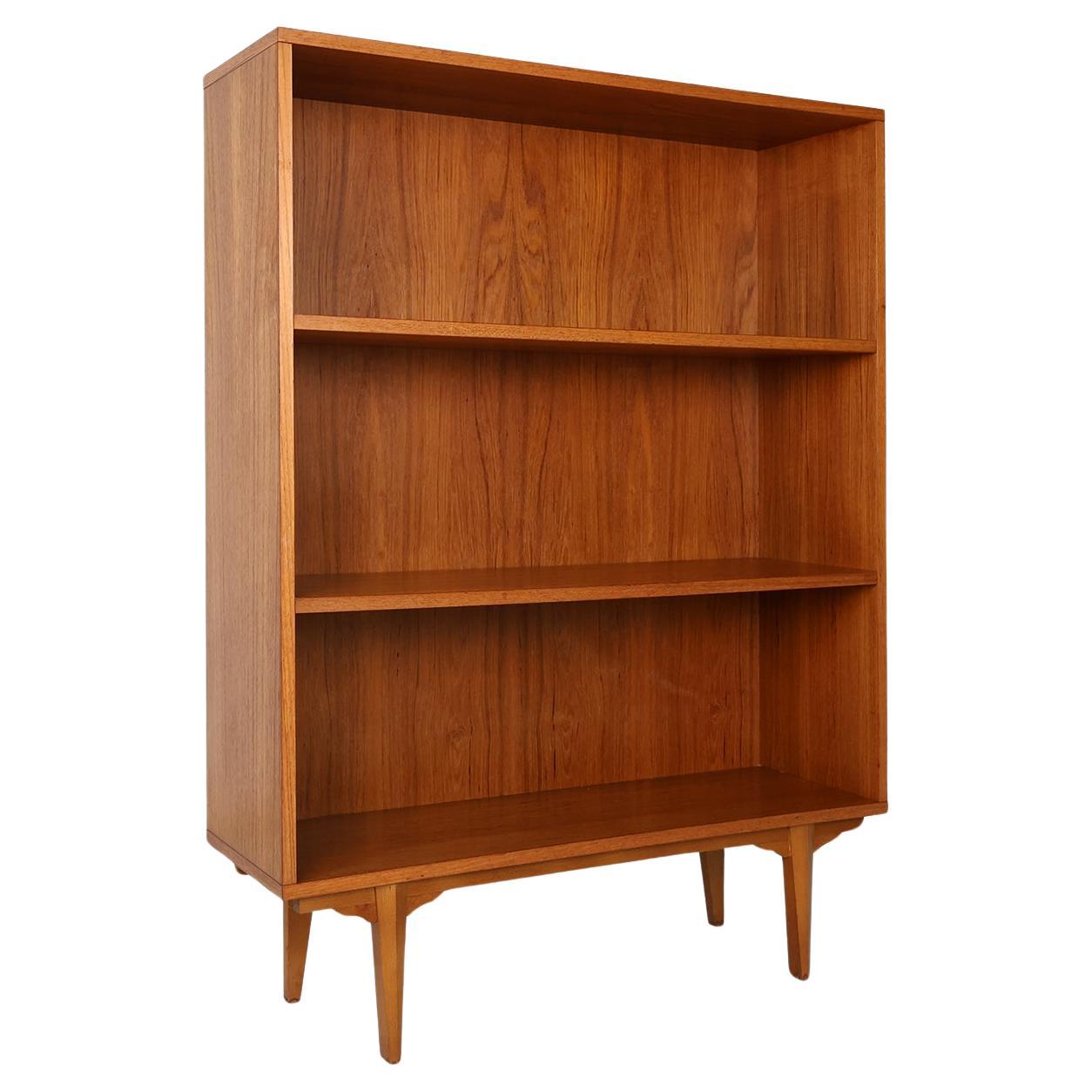 French vintage teak bookcase with 2 shelves from the 1960s
