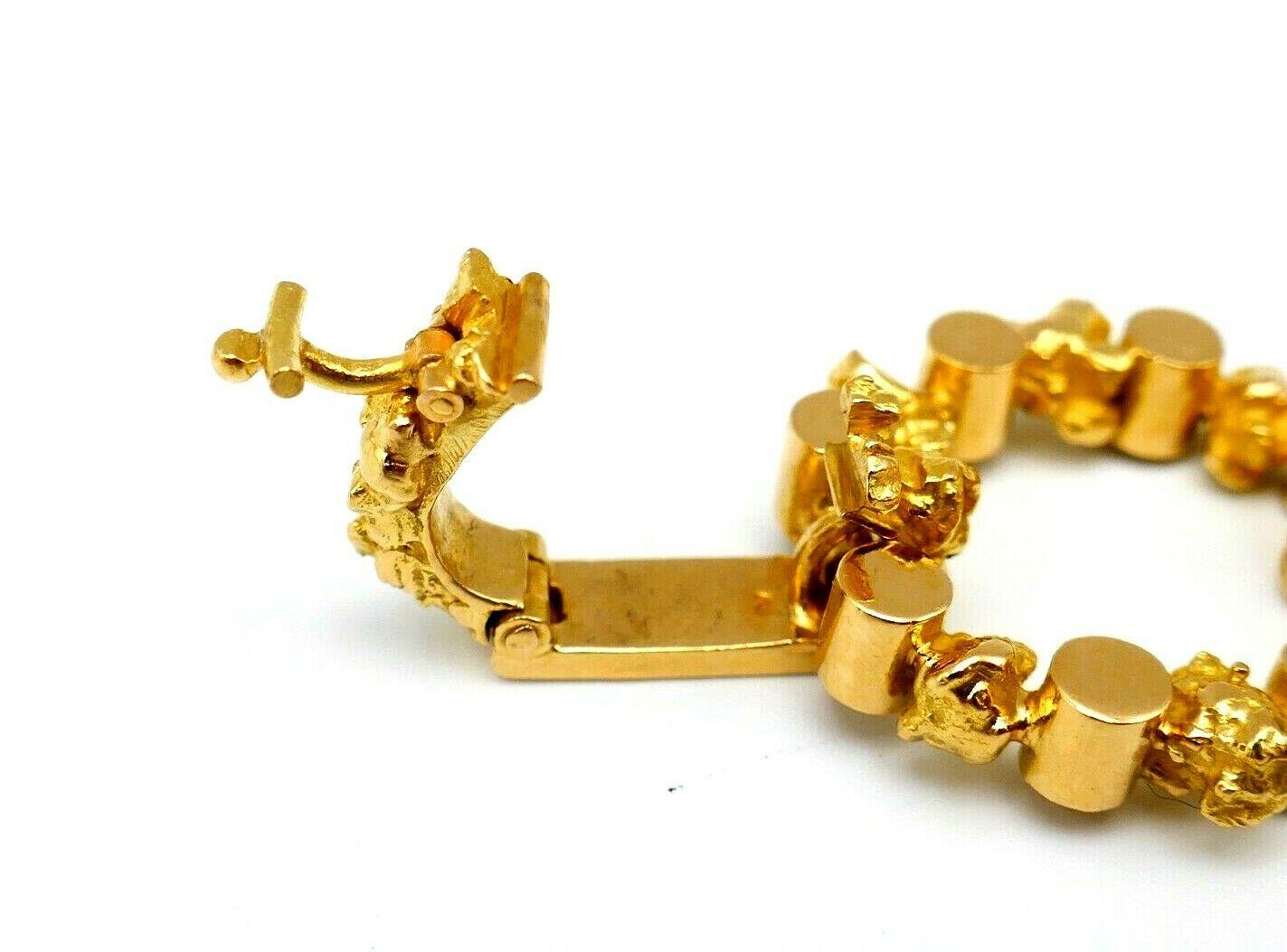 French Vintage Textured Yellow Gold Link Bracelet 3