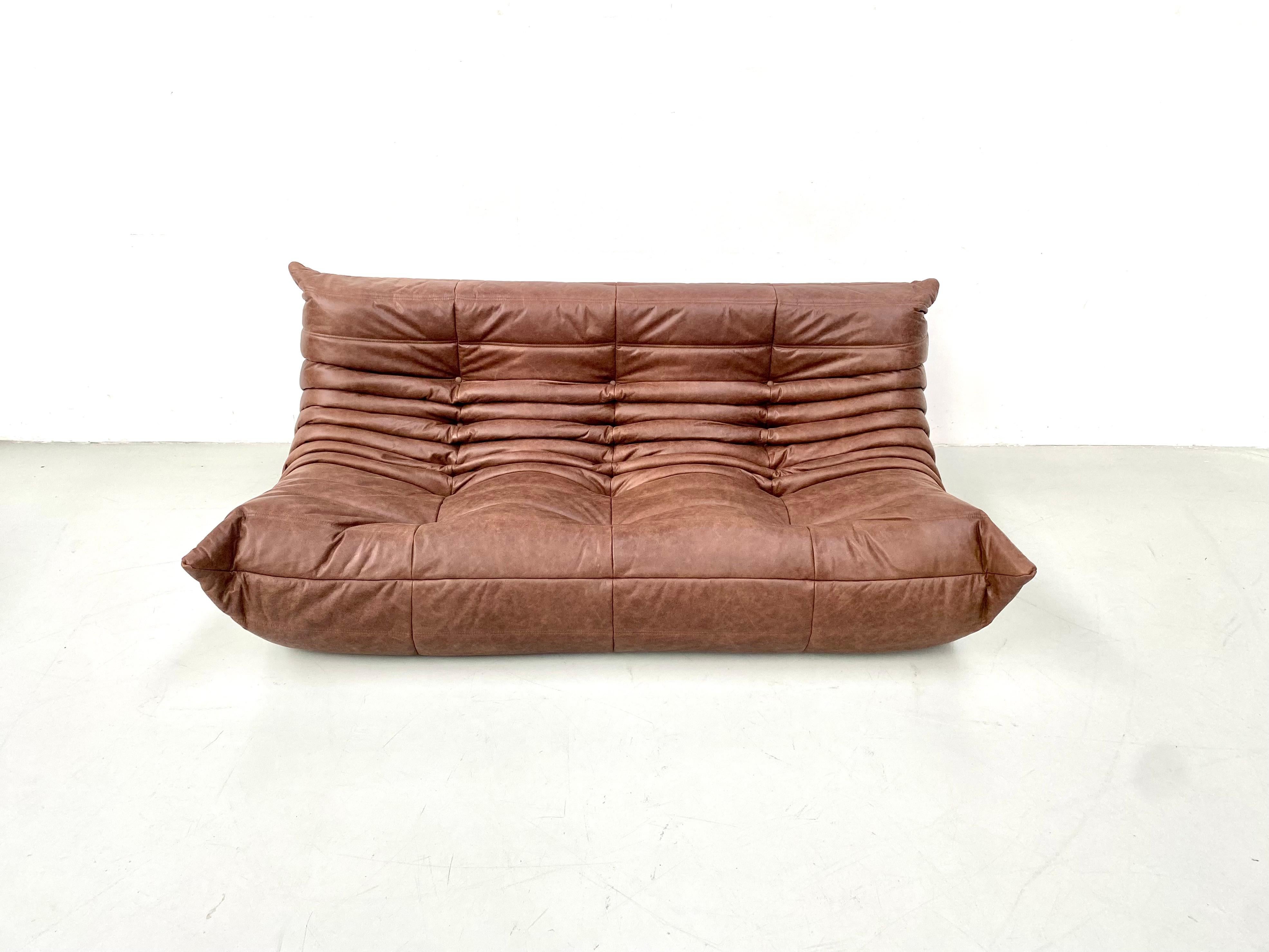 togo sofa brown leather