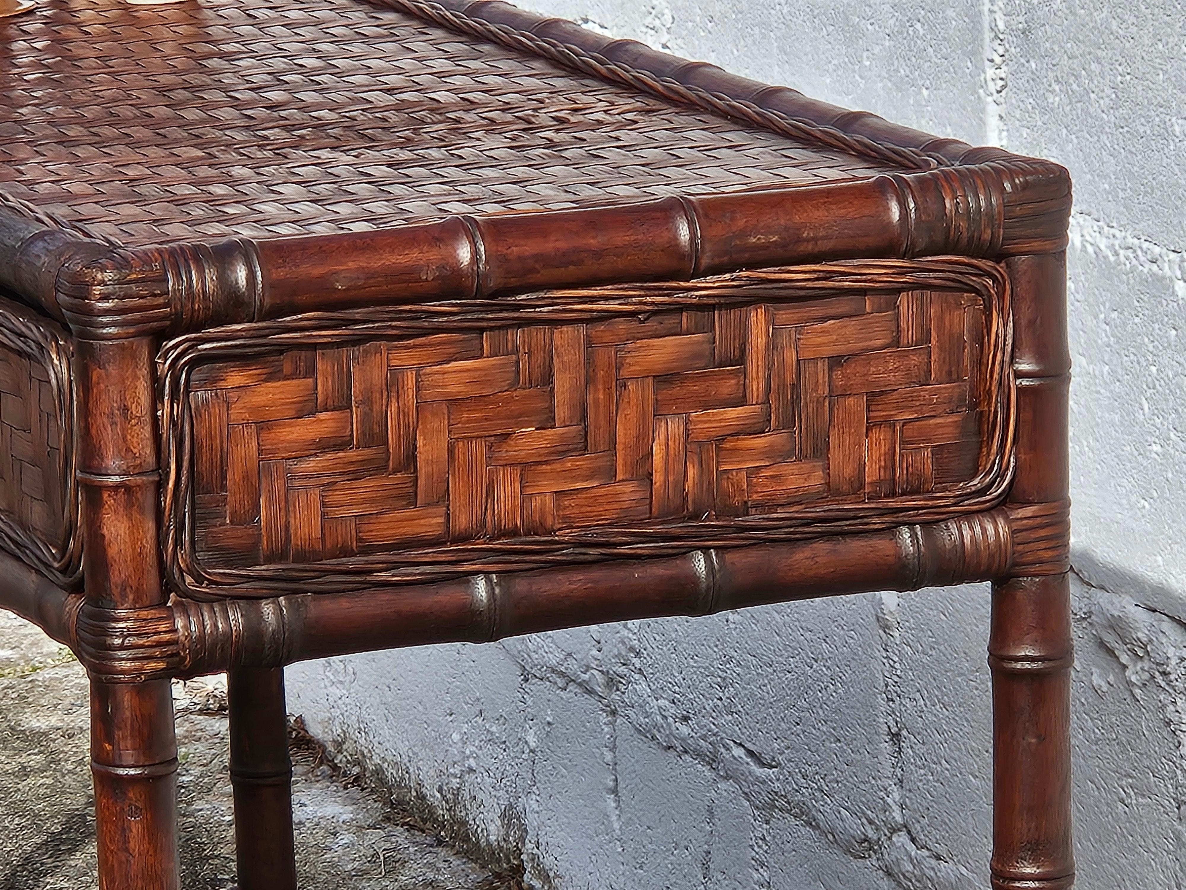 French Vintage Tortoise Faux Bamboo Console-Sideboard-70s For Sale 5