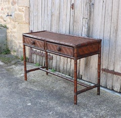 Consola-tablero francesa Vintage Tortuga imitación bambú años 70