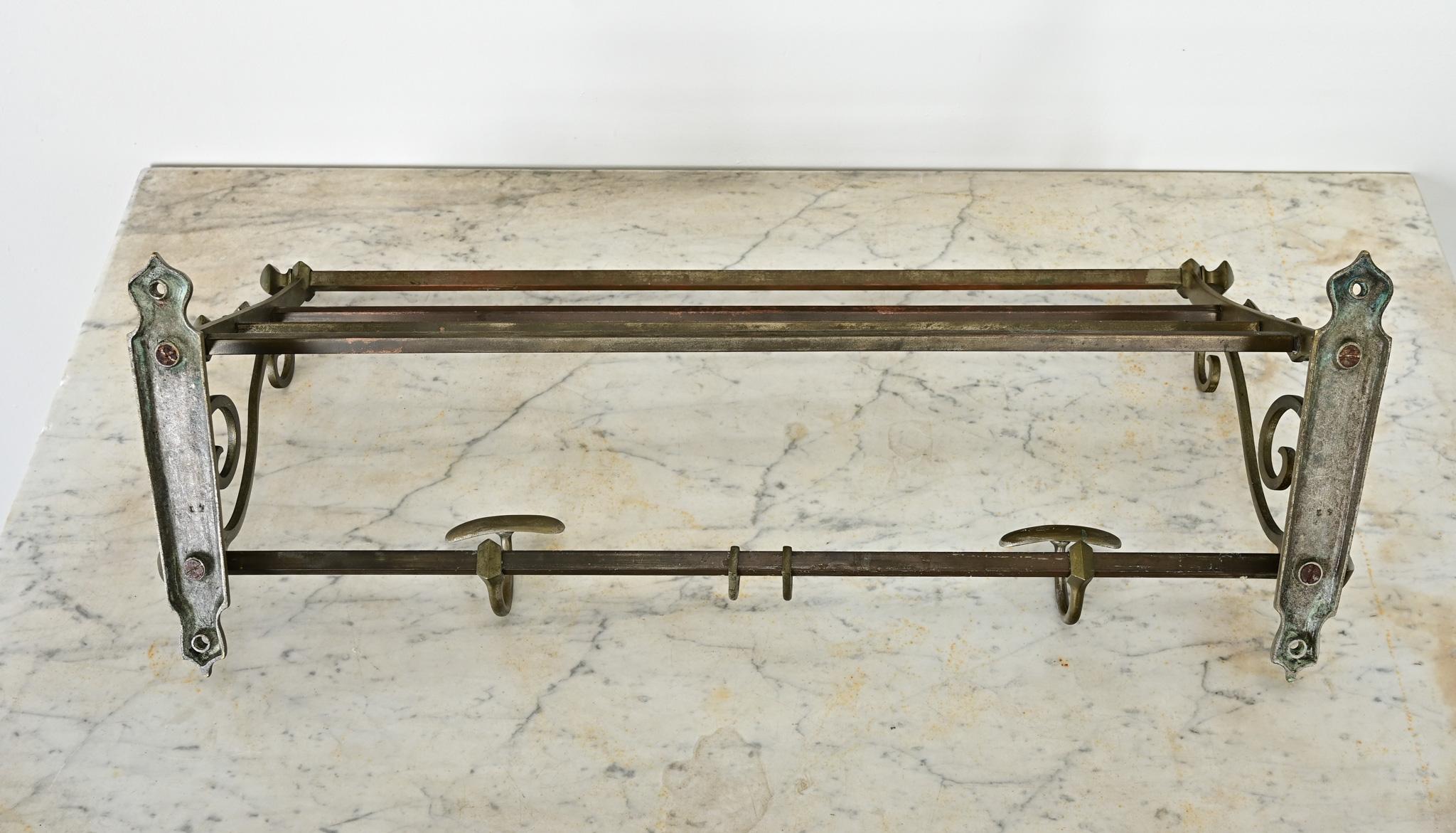 French Vintage Train Rack for Hats & Coats For Sale 3
