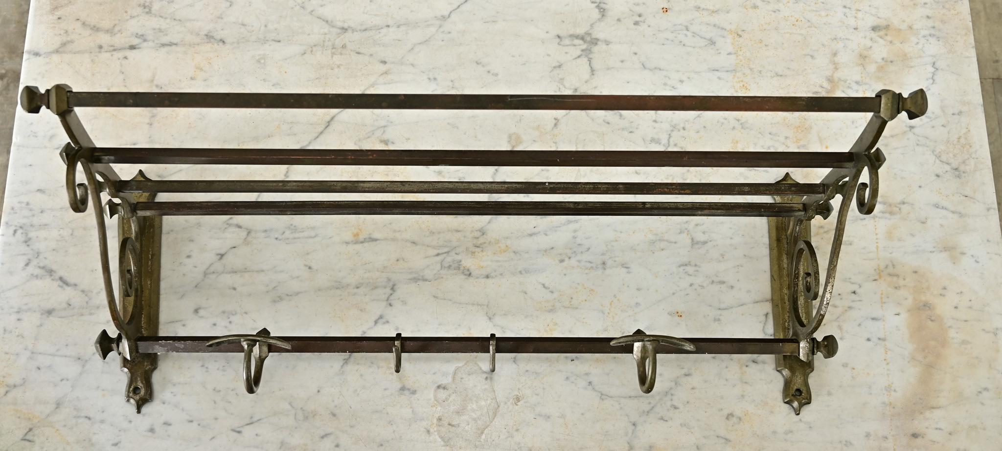 Art Deco French Vintage Train Rack for Hats & Coats For Sale
