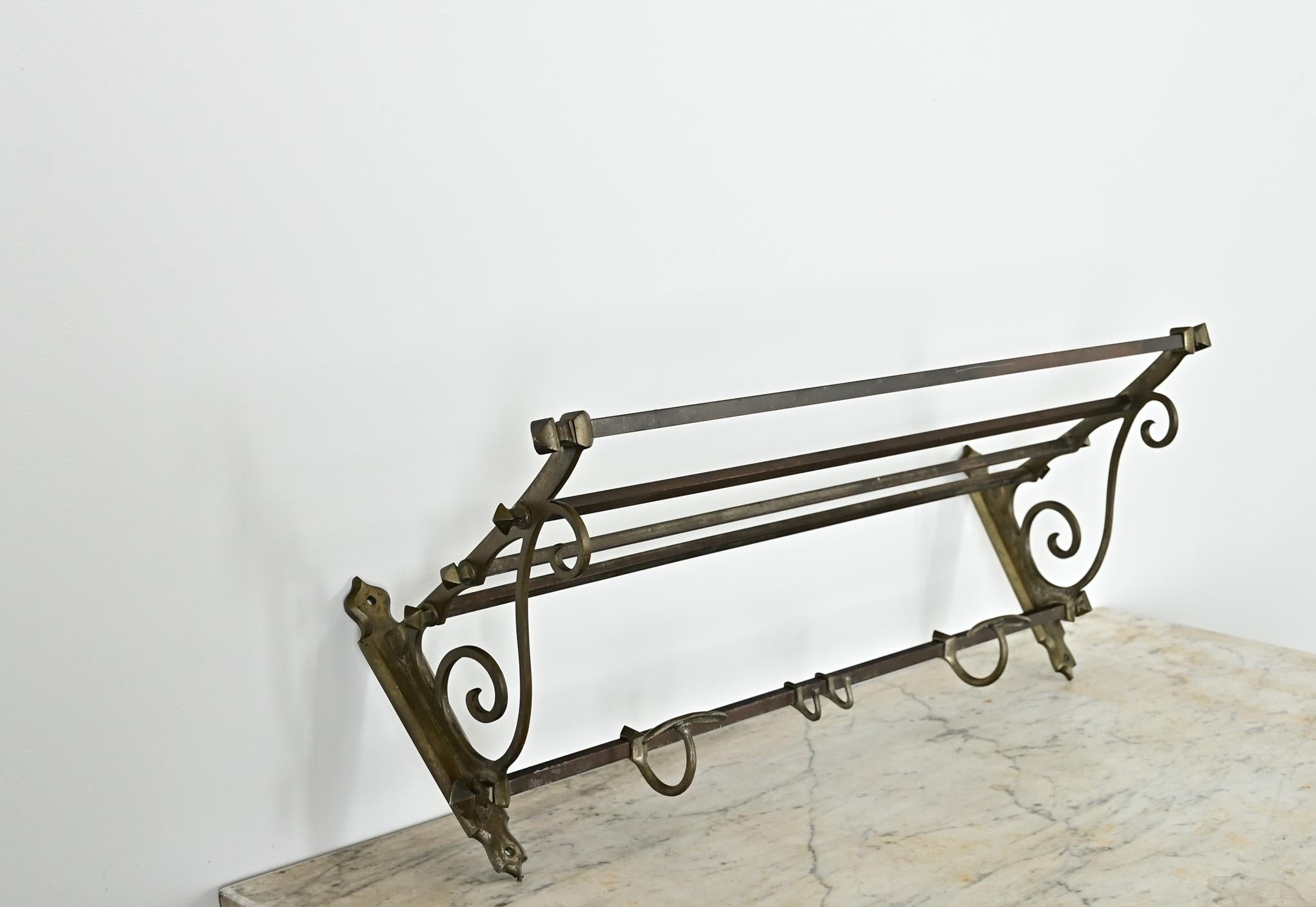 20th Century French Vintage Train Rack for Hats & Coats For Sale