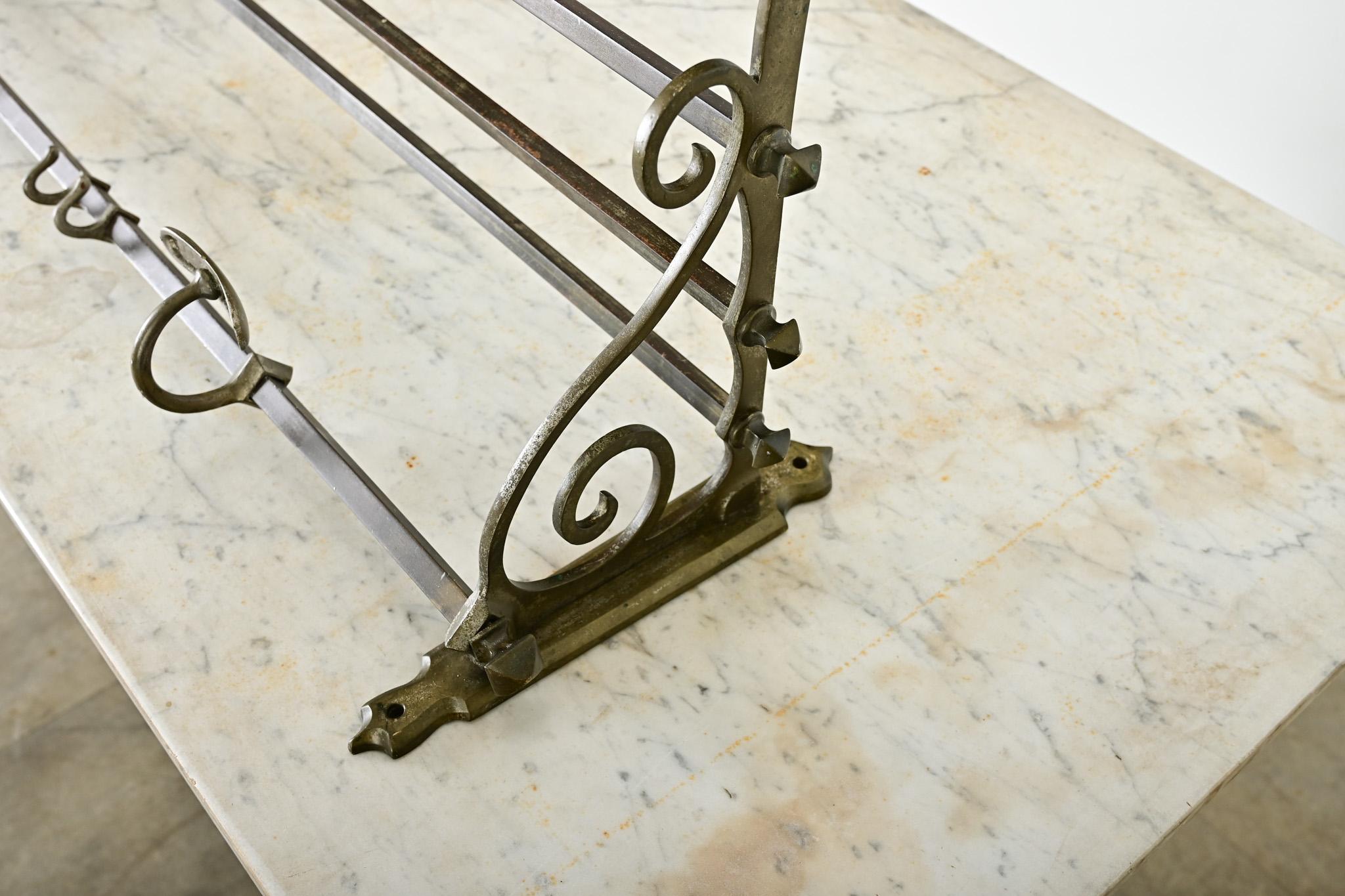 French Vintage Train Rack for Hats & Coats For Sale 1