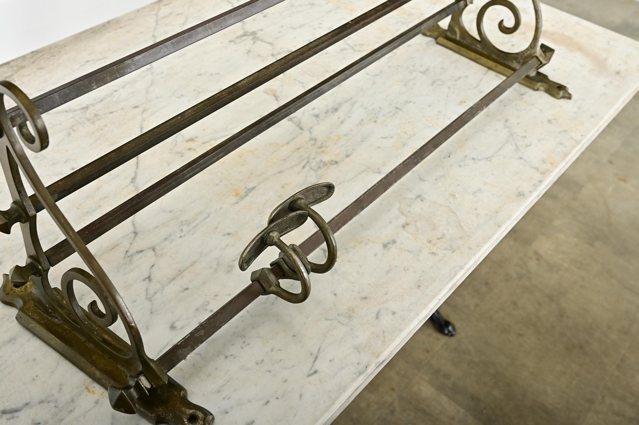 French Vintage Train Rack for Hats & Coats For Sale 2