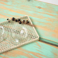 French Vintage Tray with Geometric Lattice, France, 1950s