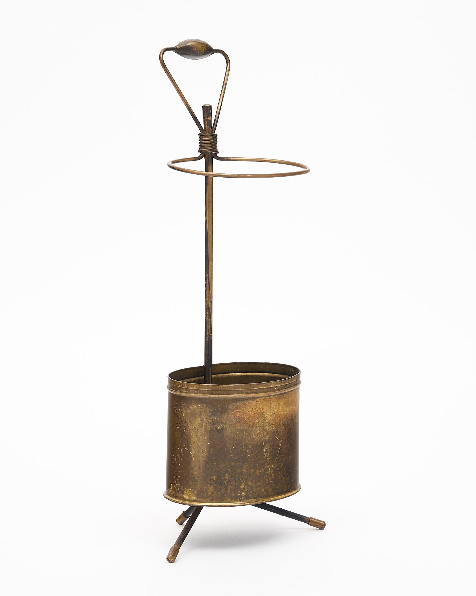 Mid-Century Modern French Vintage Umbrella Stand in the Manner of Jacques Adnet For Sale