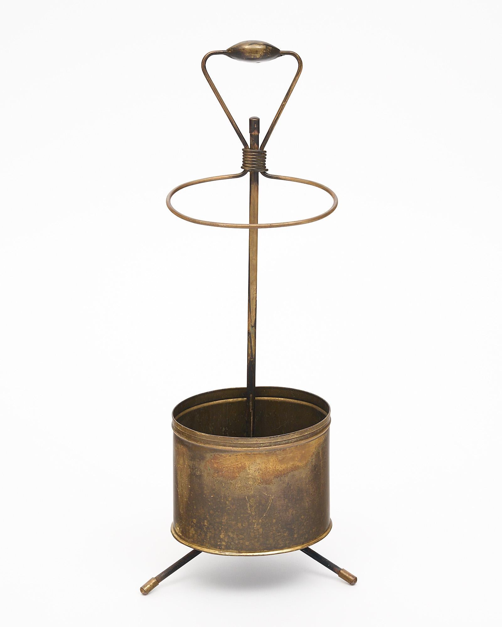 Mid-20th Century French Vintage Umbrella Stand in the Manner of Jacques Adnet For Sale
