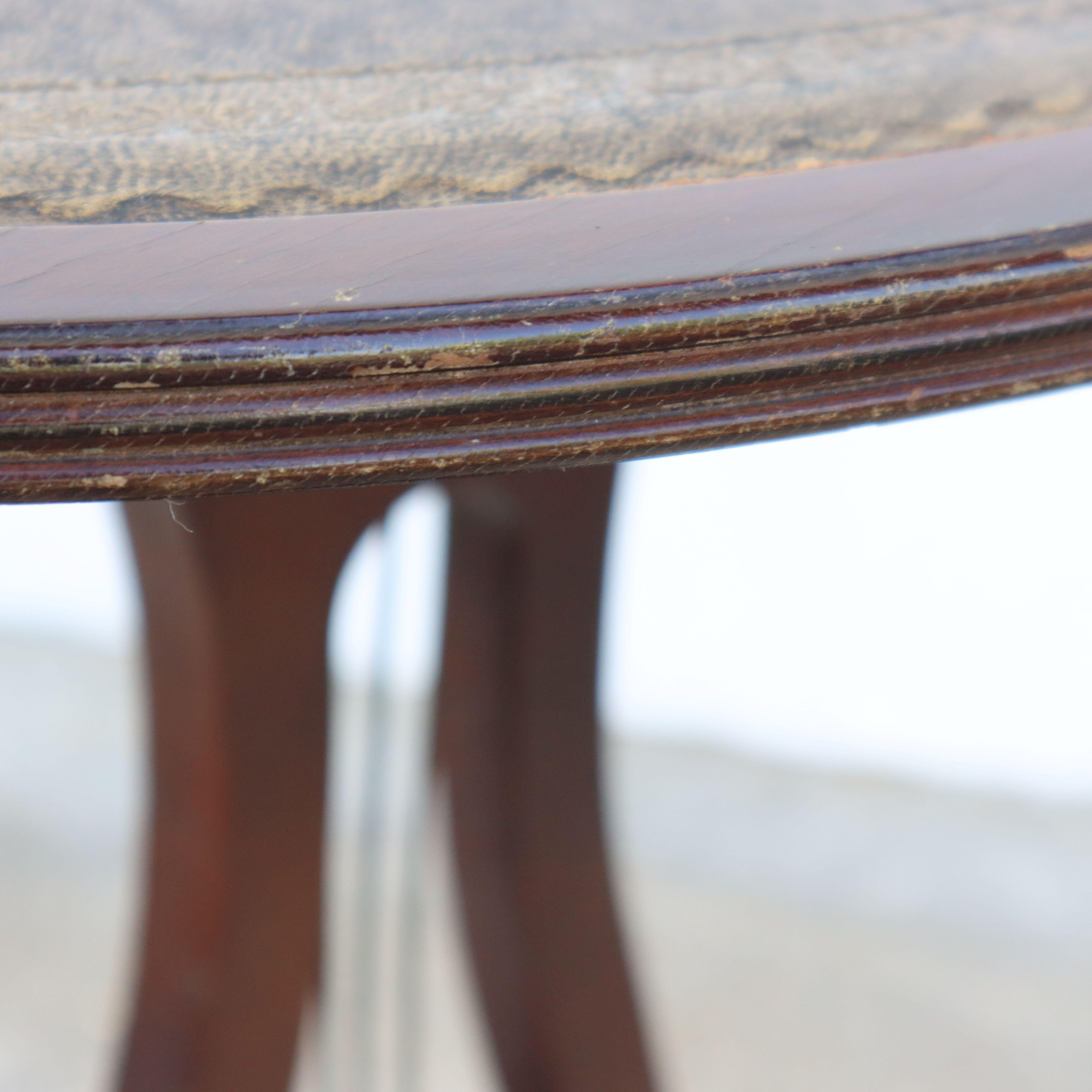Tavolo consolle francese in pelle di noce vintage  Stile Napoleone III - Anni '60 in vendita 5