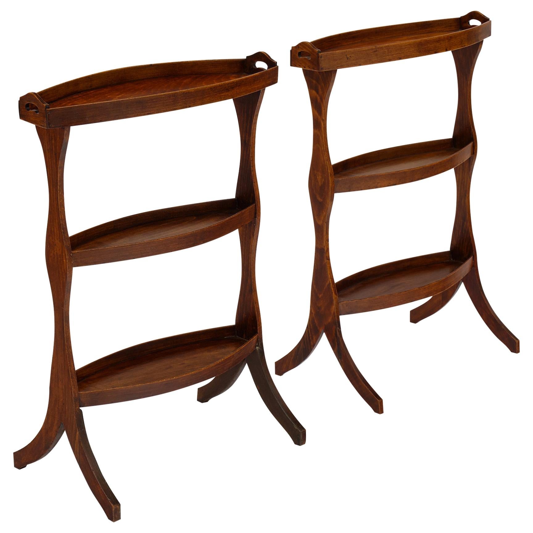 French Vintage Walnut Side Tables