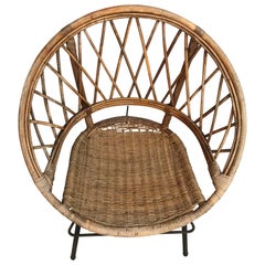 French Vintage Wicker Loop Chair
