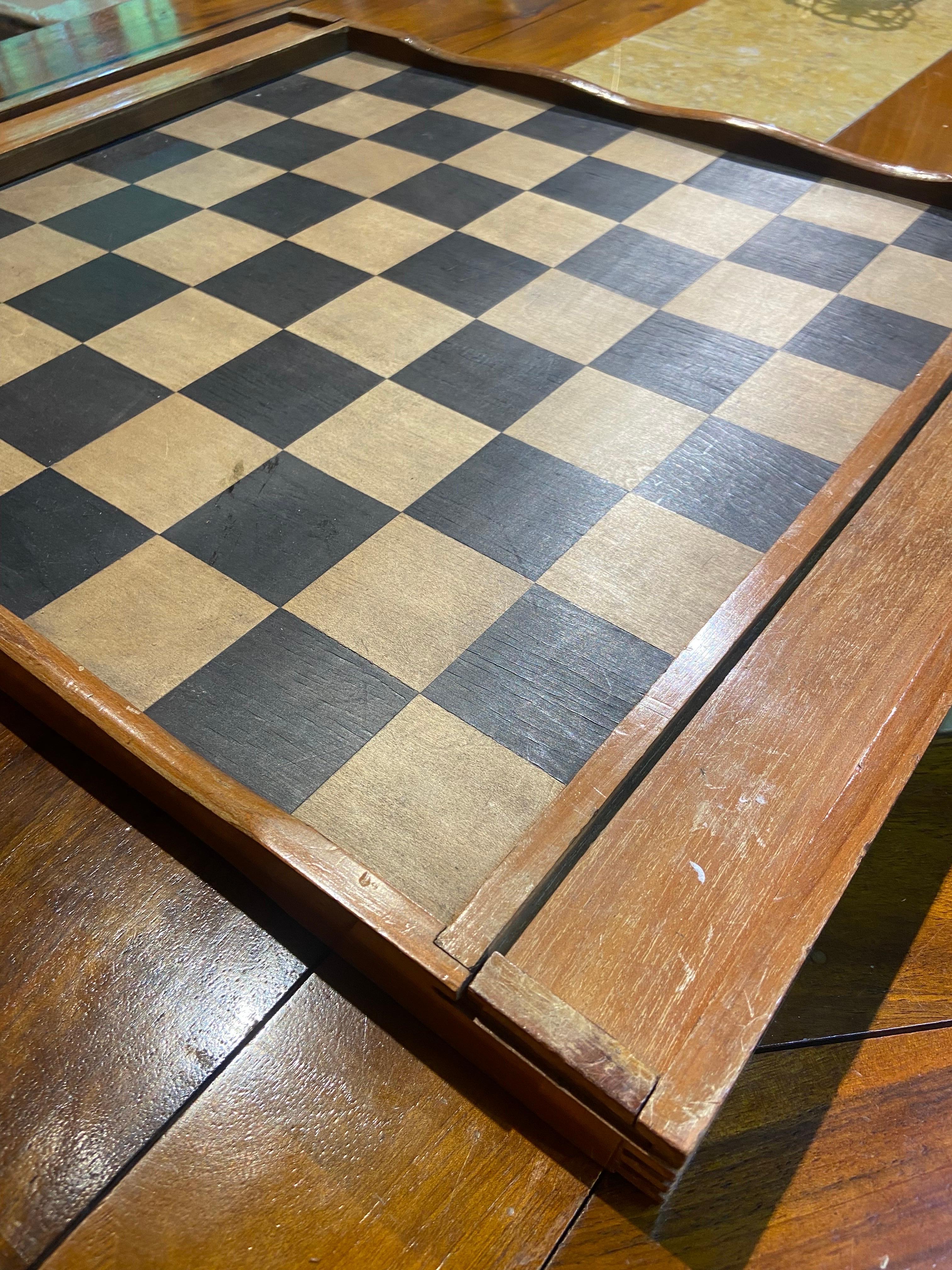 vintage wooden checkers set