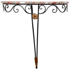 French Vintage Wrought Iron Console