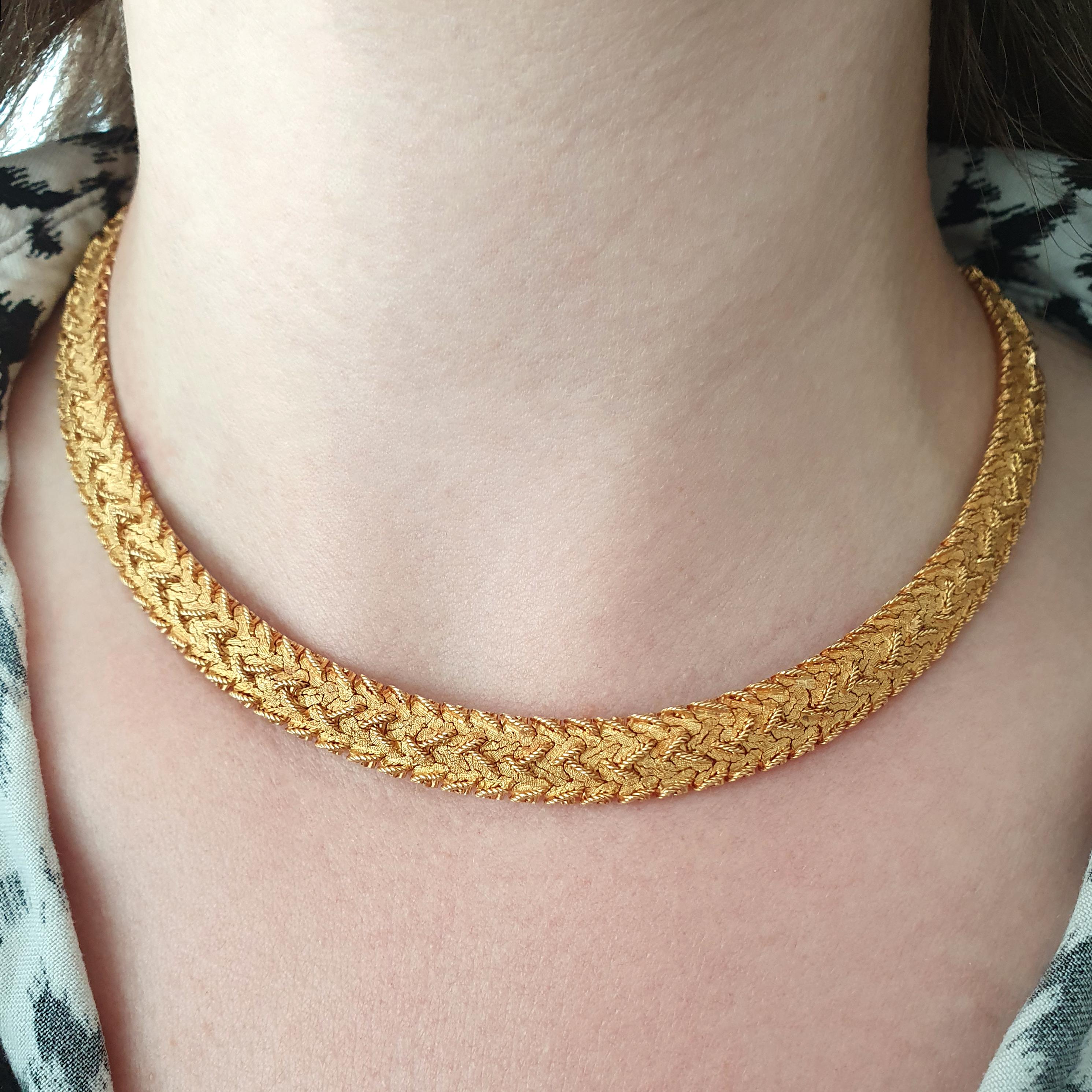 Women's or Men's French Vintage Yellow Gold 18K Necklace 1960S