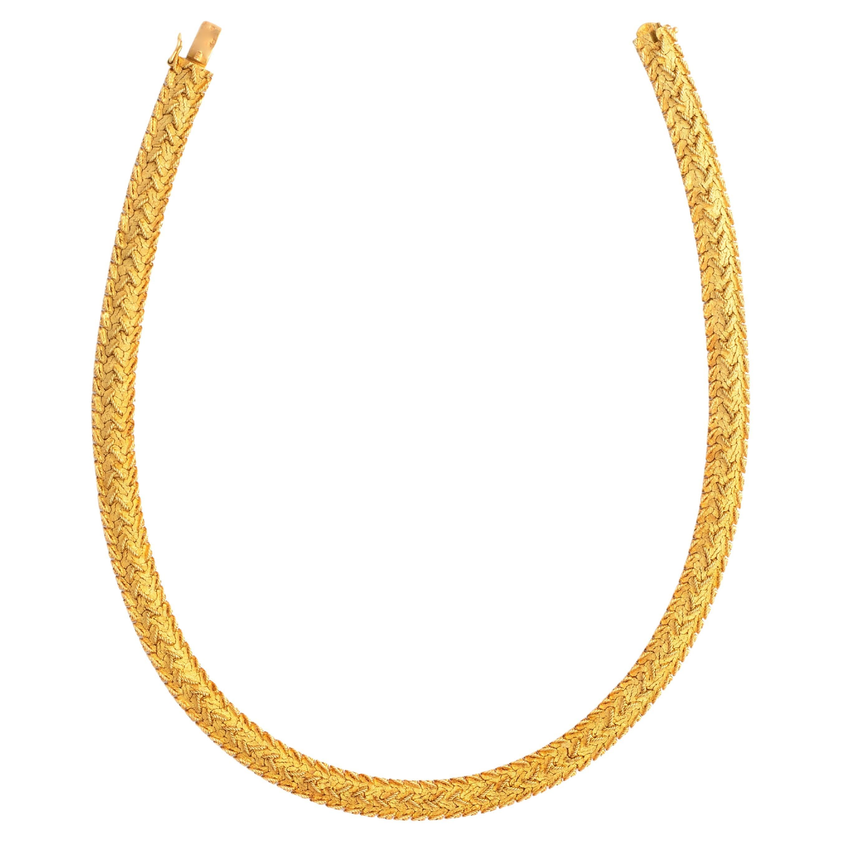 French Vintage Yellow Gold 18K Necklace 1960S