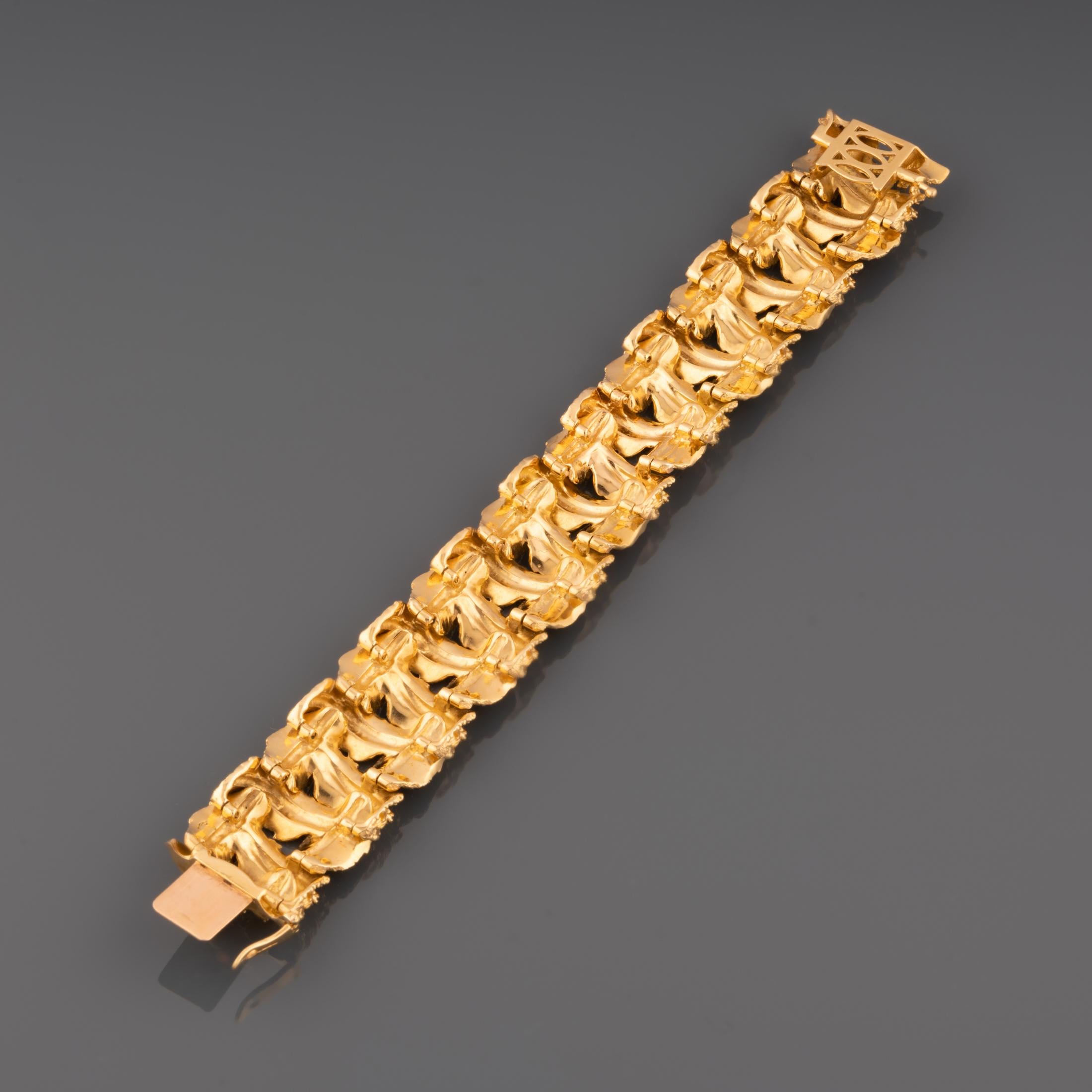 French Vintage Yellow Gold Bracelet For Sale 1