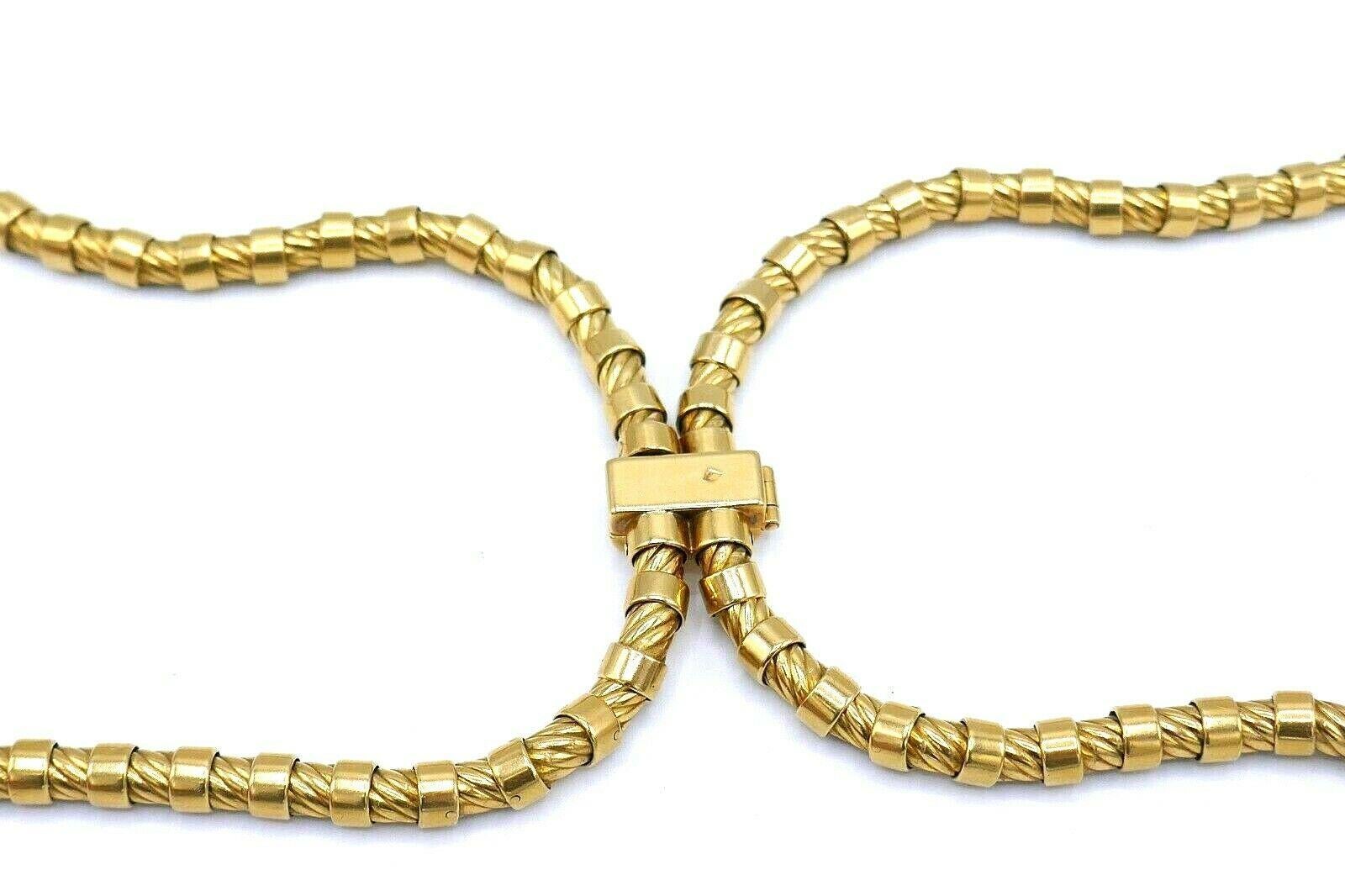 French Vintage Yellow Gold Double Strand Rope Chain Necklace 2