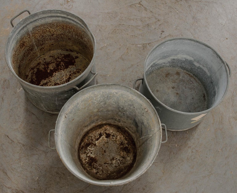 French Vintage Zinc Buckets at 1stDibs