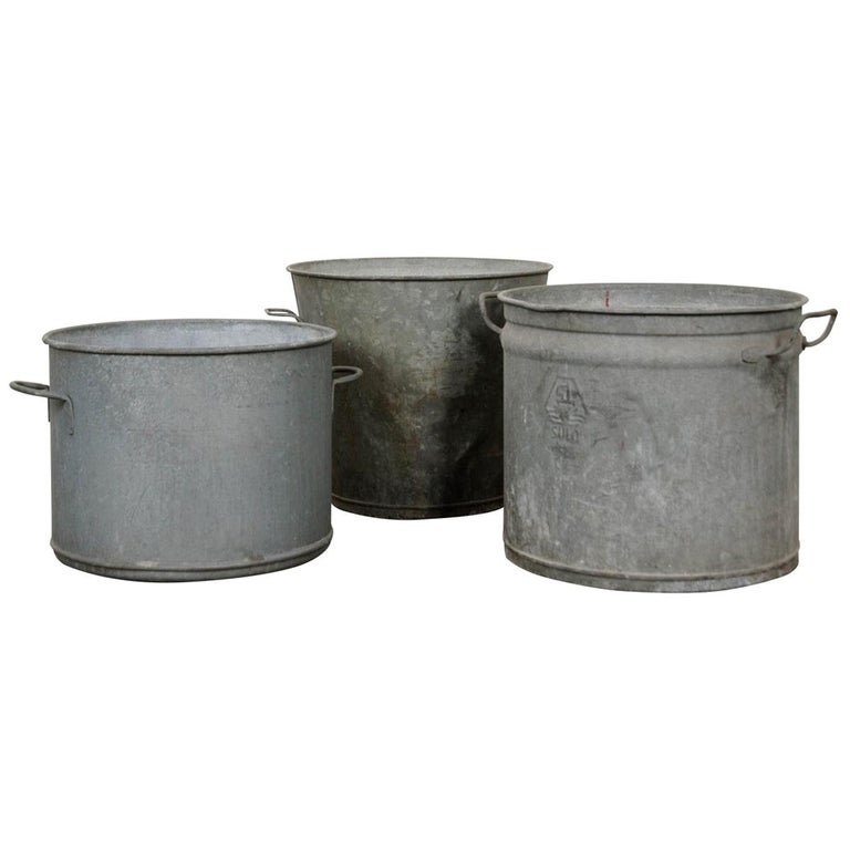 French Vintage Zinc Buckets at 1stDibs