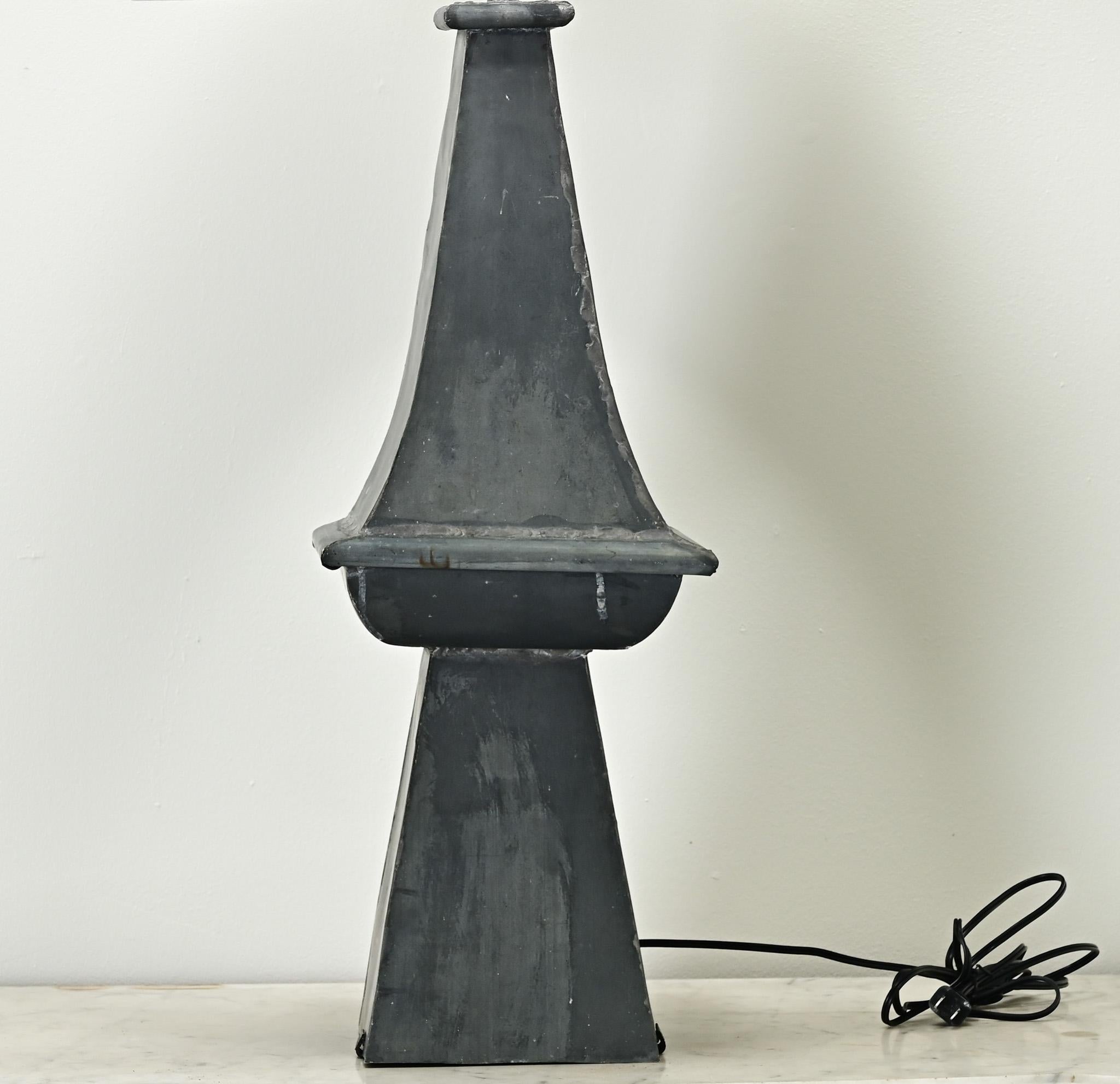 Other French Vintage Zinc Table Lamp For Sale
