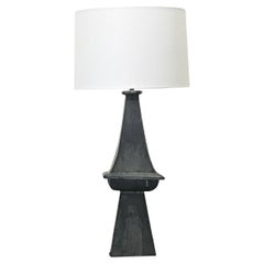 French Used Zinc Table Lamp