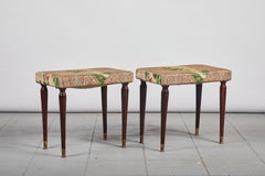 French Vinyl Toile Printed Stool