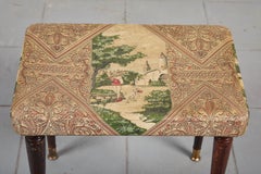 French Vinyl Toile Printed Stool