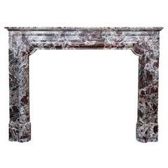 French Violet Breccia Marble Mantel