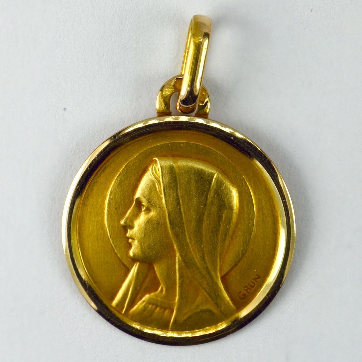 18k gold mary pendant