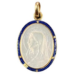French Virgin Mary Mother of Pearl 18K Yellow Gold Pearl Charm Pendant For  Sale at 1stDibs | mary jean gold, mary jean pearl, mother of pearl charm