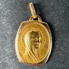 Pendentif Vierge Marie française Rolle en or jaune 18K avec breloque FIX