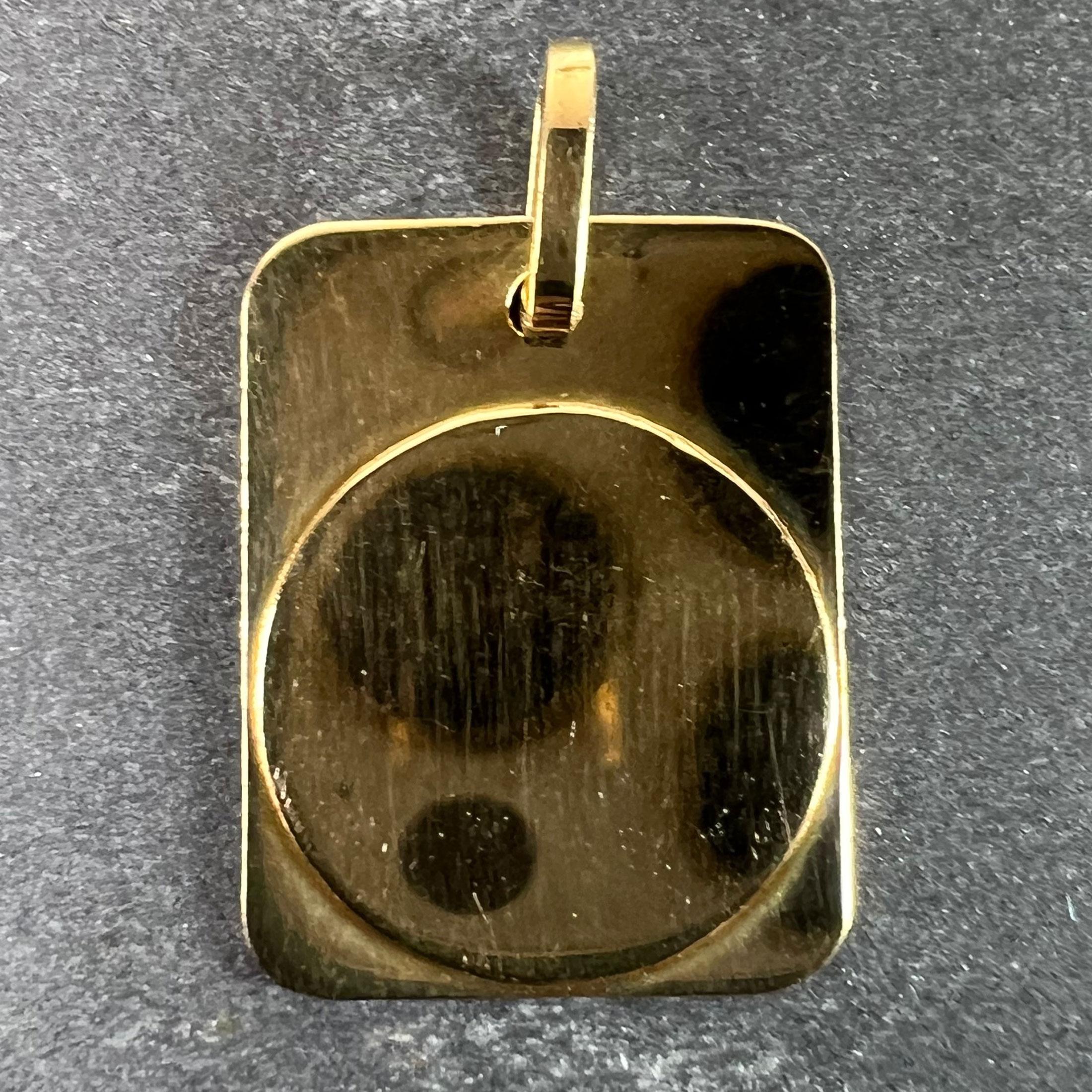 Women's or Men's French Virgo Starsign Zodiac 18K Yellow Gold Charm Medal Pendant For Sale