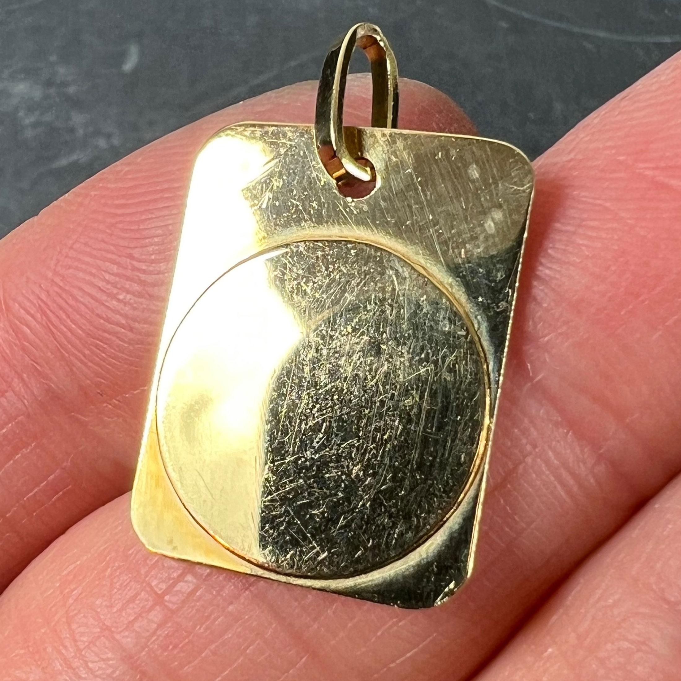 French Virgo Starsign Zodiac 18K Yellow Gold Charm Medal Pendant For Sale 5