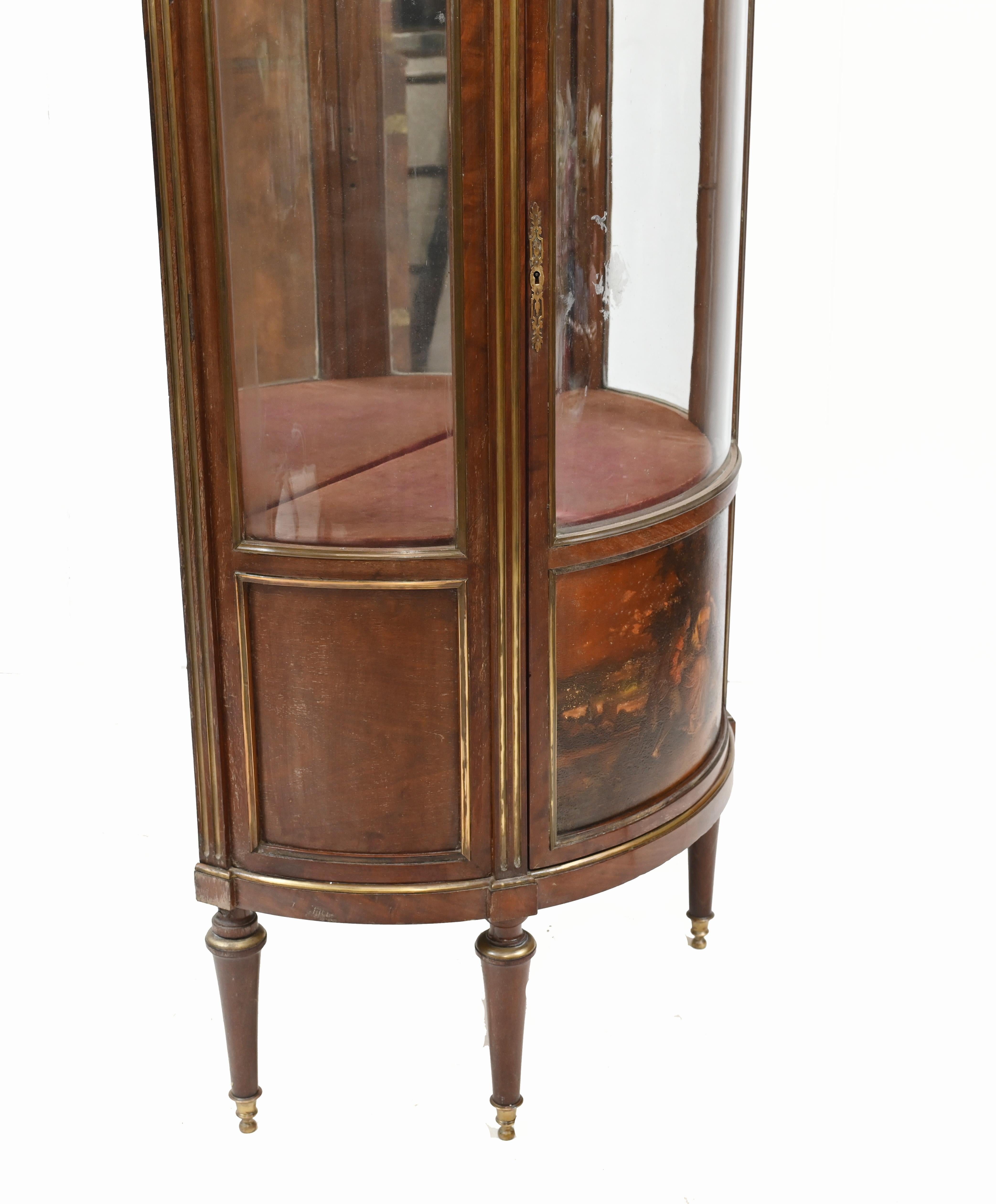 French Vitrine Display Cabinet Painted Vernis Martin, 1870 For Sale 2