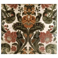Antique French void cut velvet silk textile