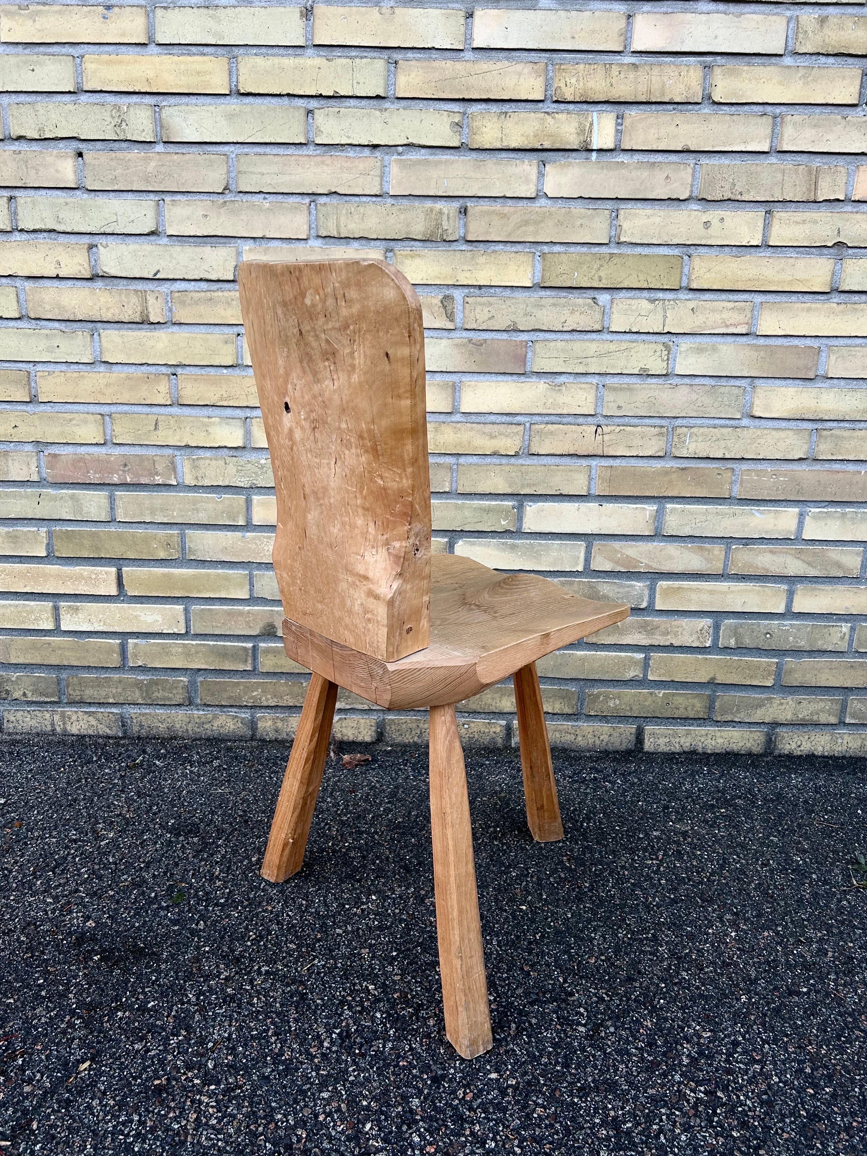 French Wabi Sabi brutalist side chair 1950’s In Good Condition For Sale In Valby, 84