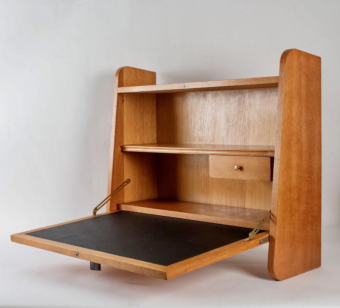 French Wall Cabinet Desk, Marcel Gascoin for Arhec Editor, 1950s  In Good Condition In Saint-Ouen, FR