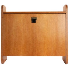 French Wall Cabinet Desk, Marcel Gascoin for Arhec Editor, 1950s 