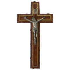 French Wall Crucifix Blessed by Pie XII Pope Midcentury