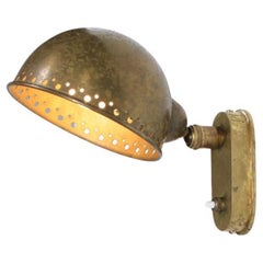 Applique française de Genet et Michon en laiton massif oxydé moderniste.