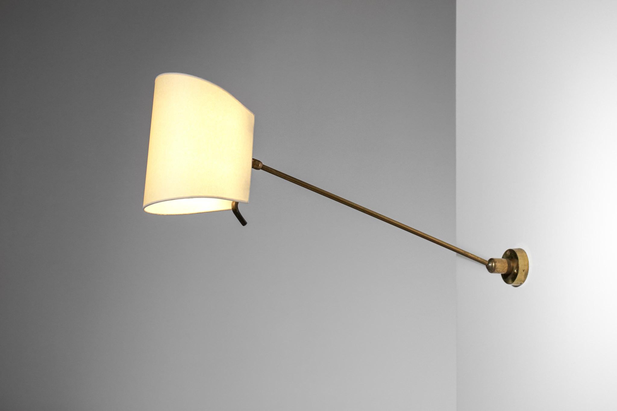 Mid-20th Century French wall lamp on ball joint 50's in style of Robert mathieu or pierre g- E242