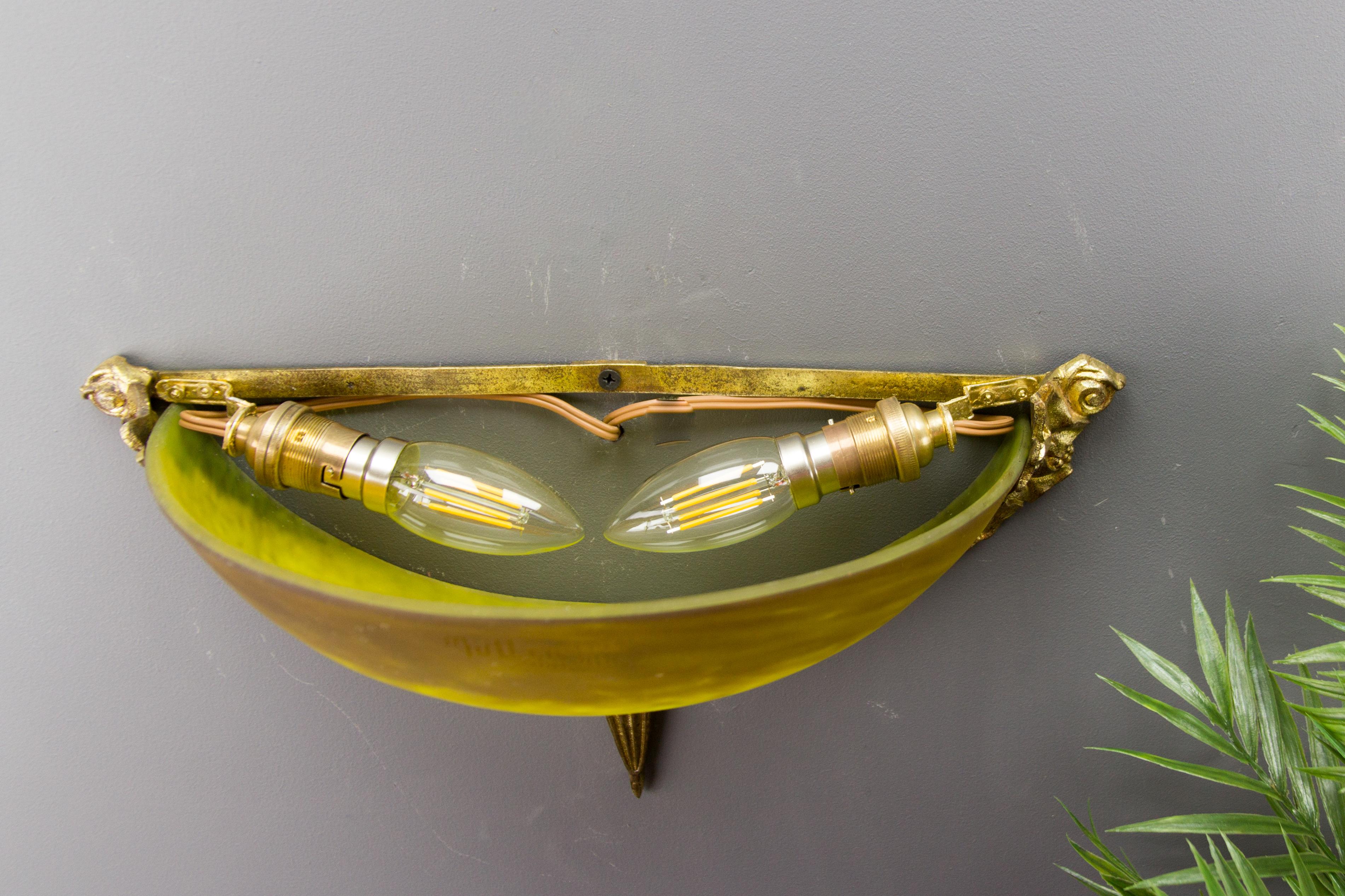 Early 20th Century French Wall Lamp or Sconce Signed by Muller Frères Lunéville, 1920s