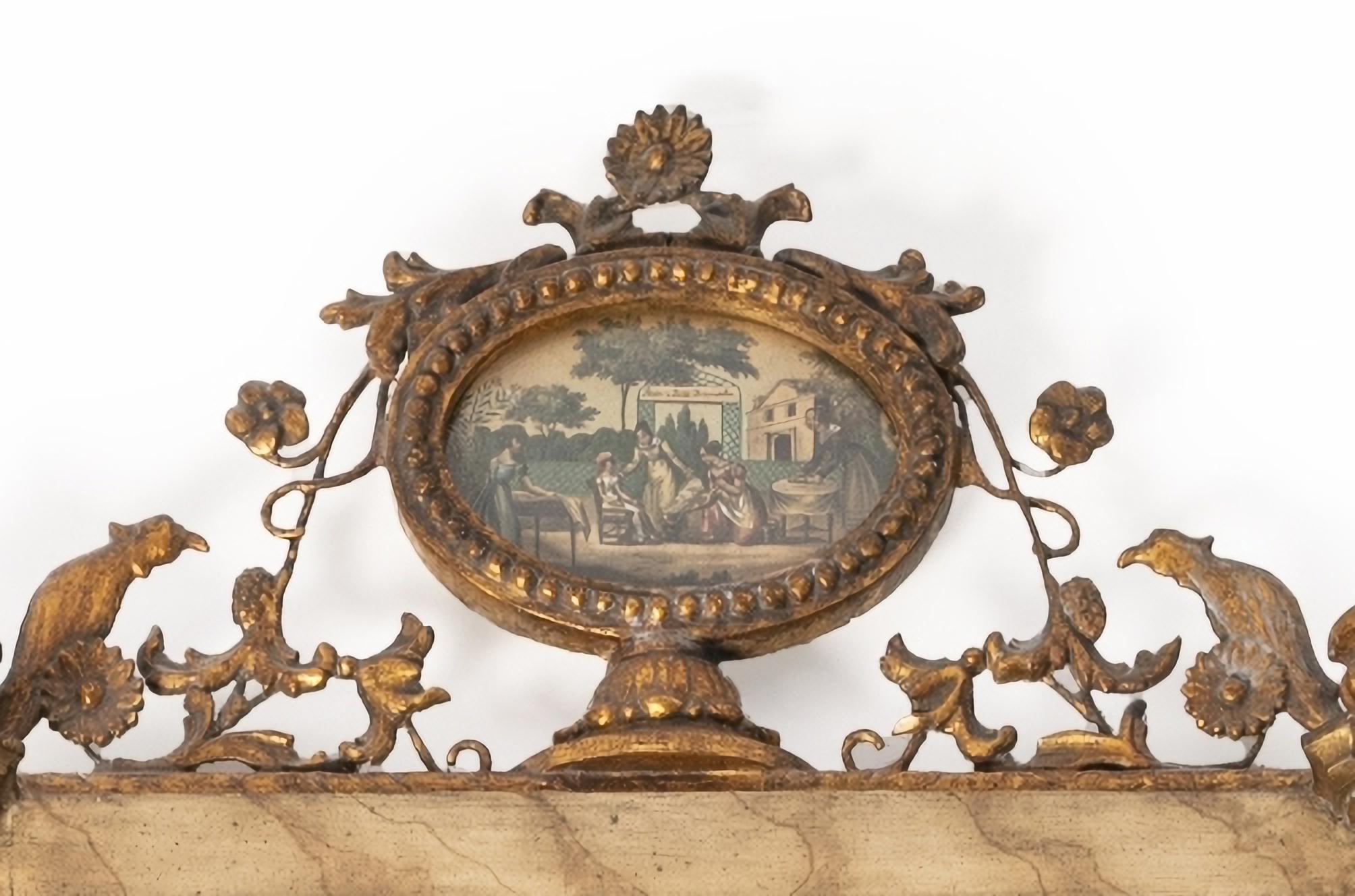 MIROIR MURAL FRANCAIS 19ème siècle
Néoclassique en bois sculpté et doré.
Signes d'utilisation.
Dim. : 94 x 51 cm
bonnes conditions