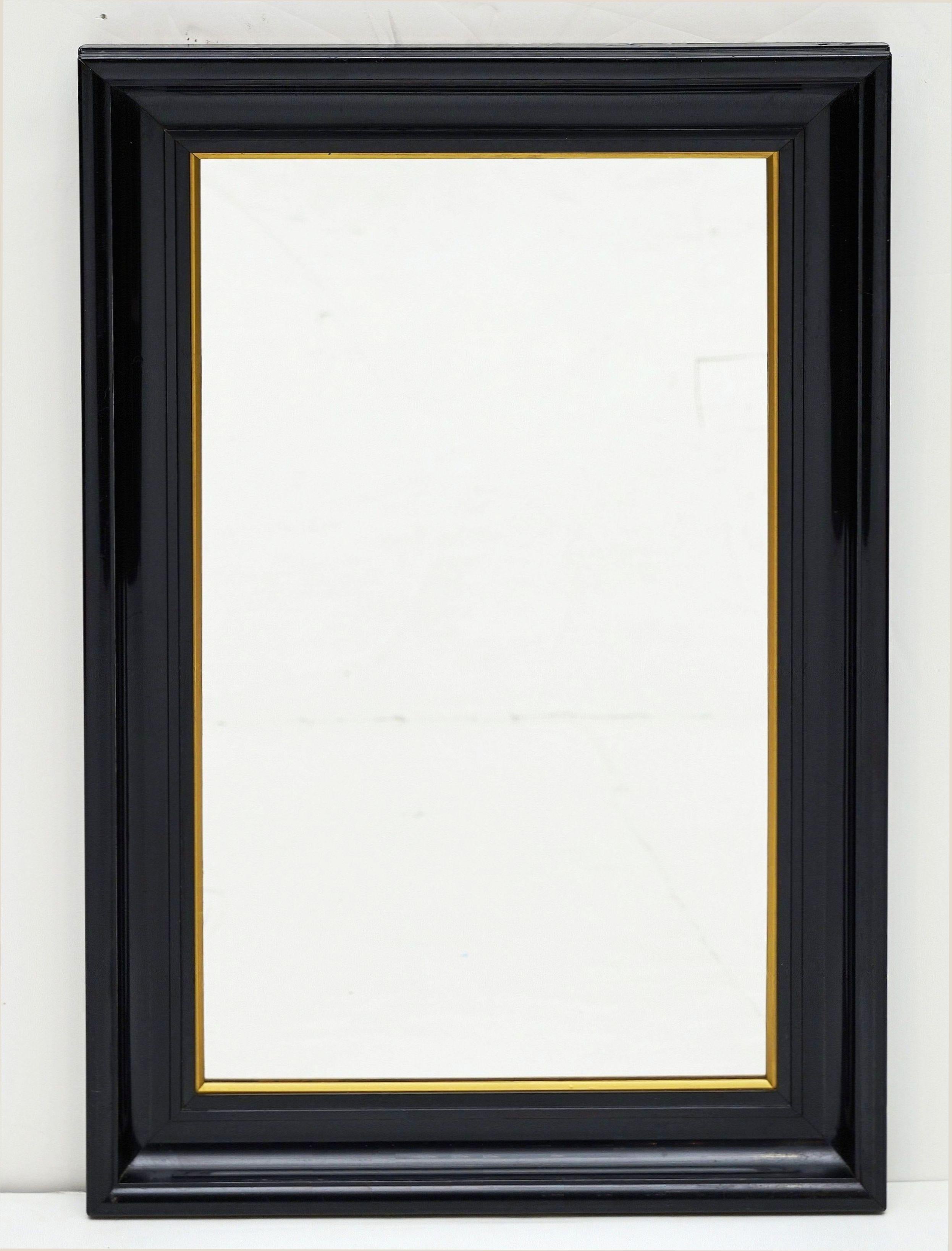 Miroirs muraux français avec cadres noirs et dorés  (H 30 x L 20 1/8) en vente 3