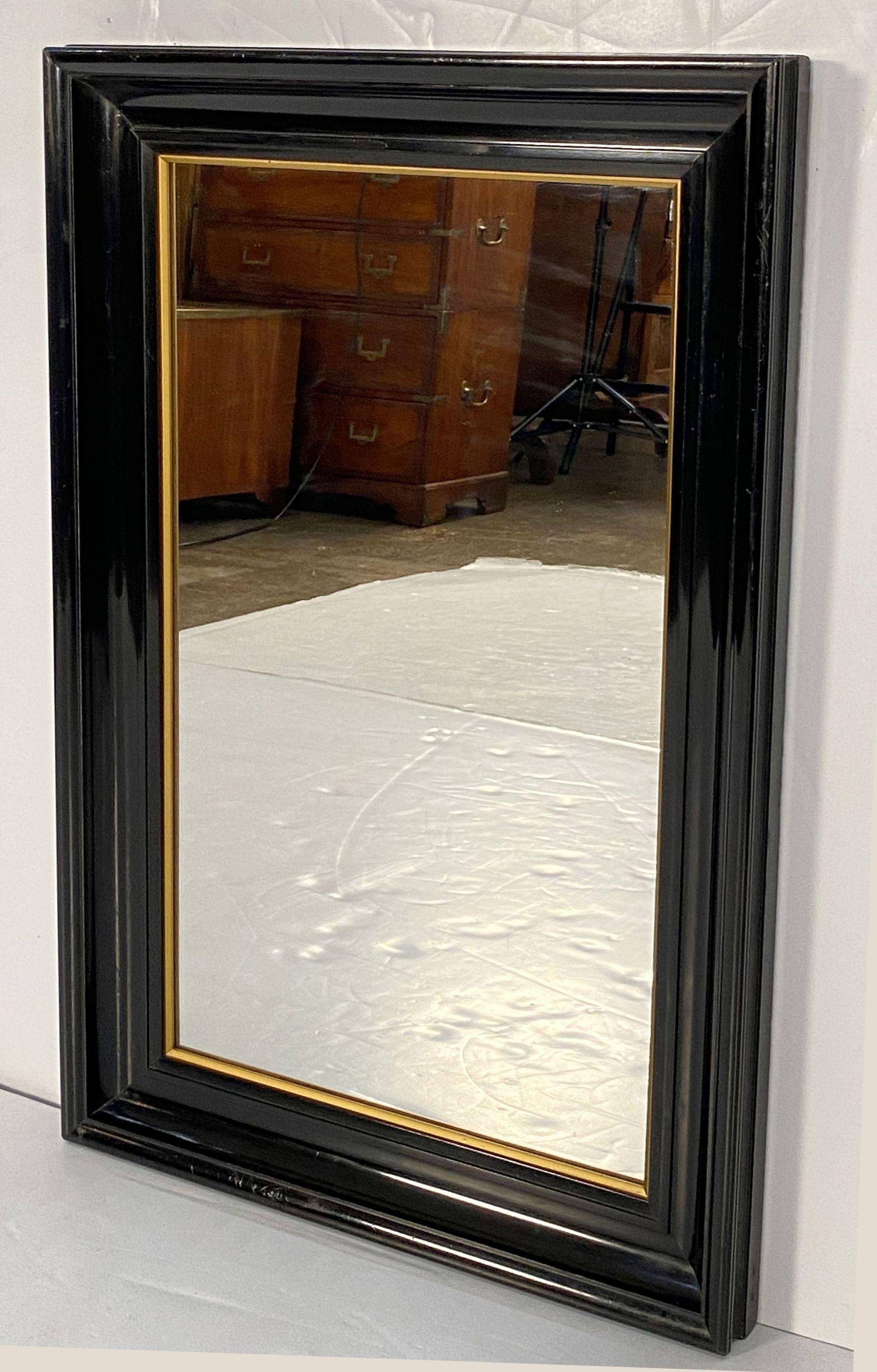 Miroirs muraux français avec cadres noirs et dorés  (H 30 x L 20 1/8) Bon état - En vente à Austin, TX