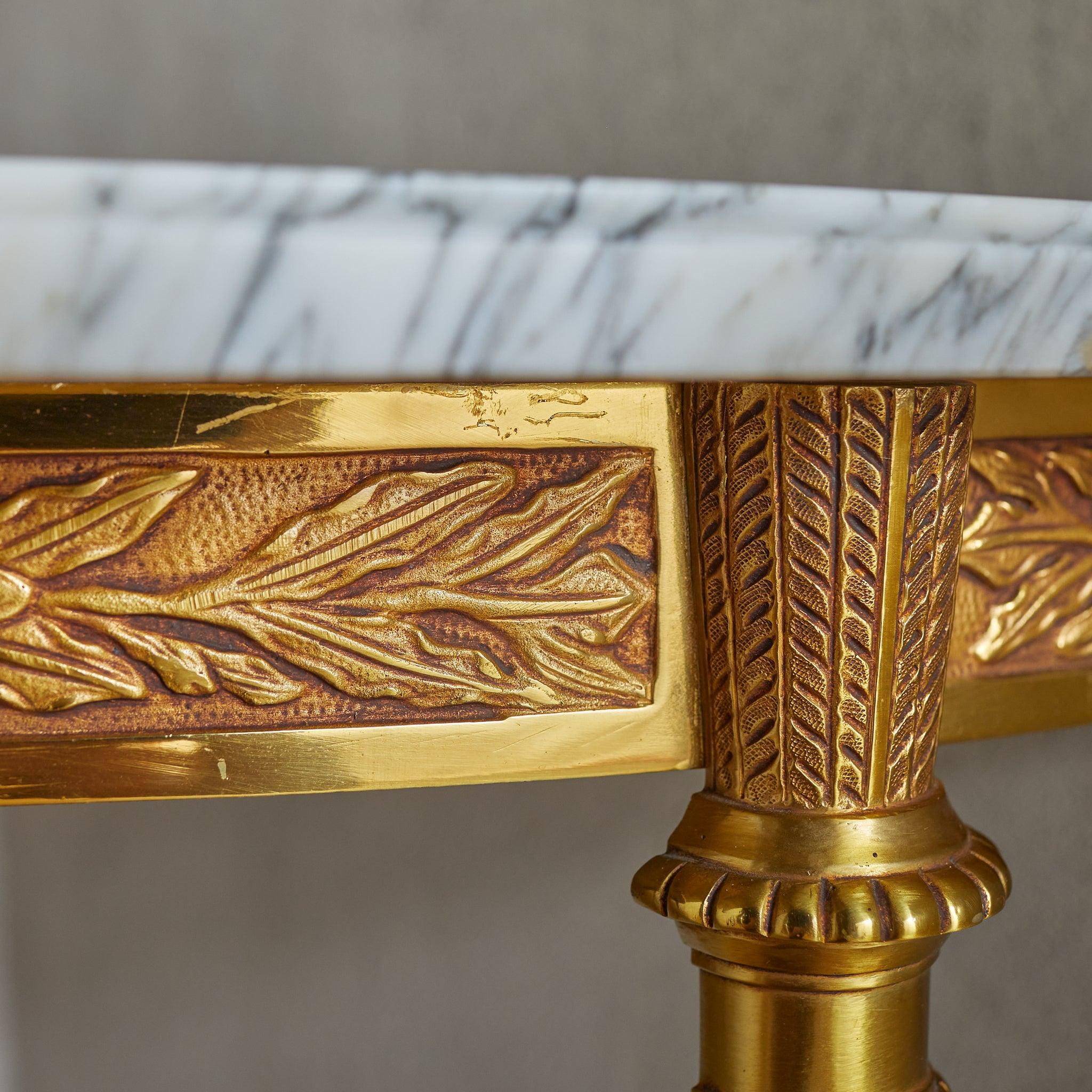 Console angolare francese a parete con piano in marmo di Carrara 1950s - 2 disponibili in vendita 2