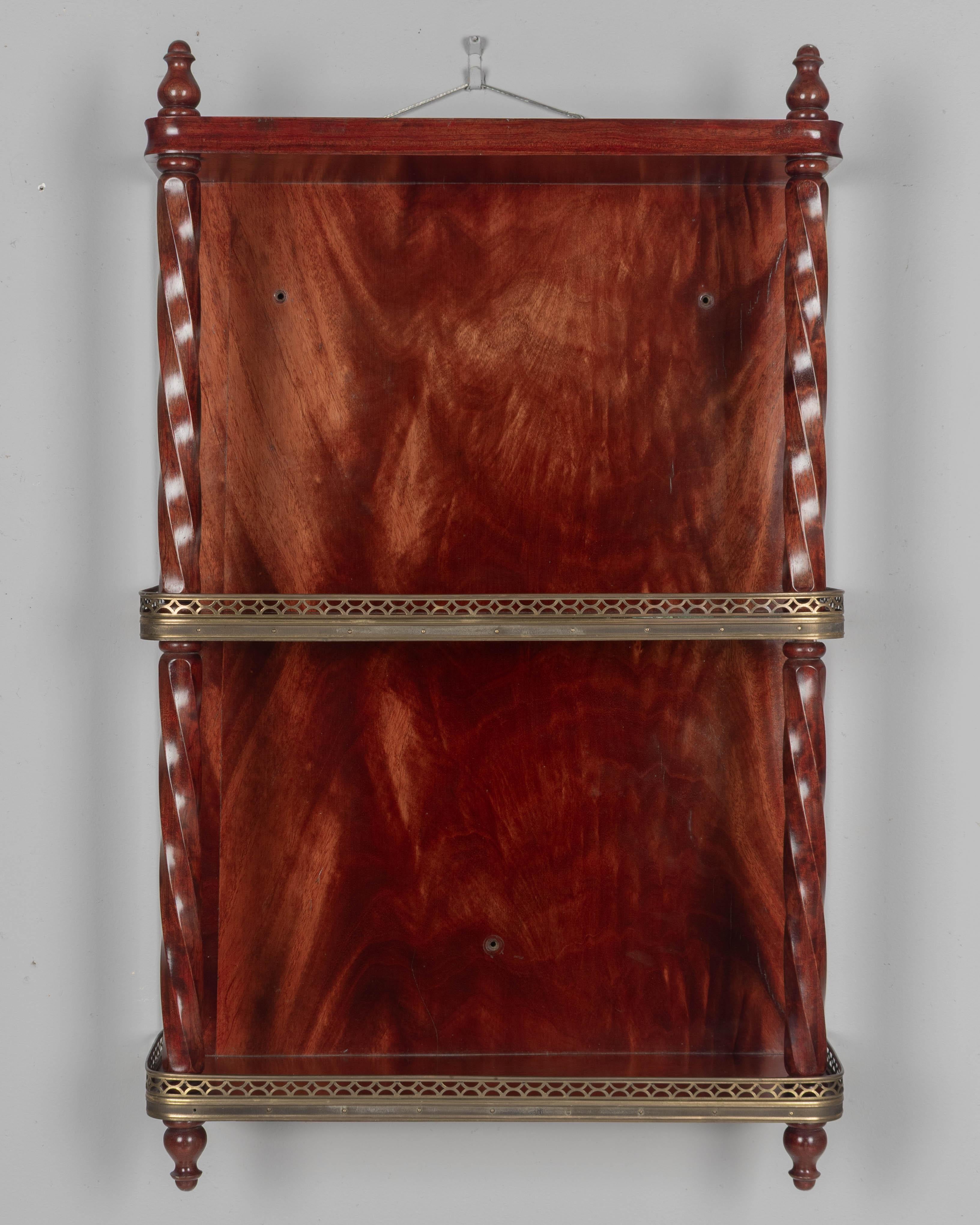 20th Century French Wall-Mounted Mahogany Shelf For Sale