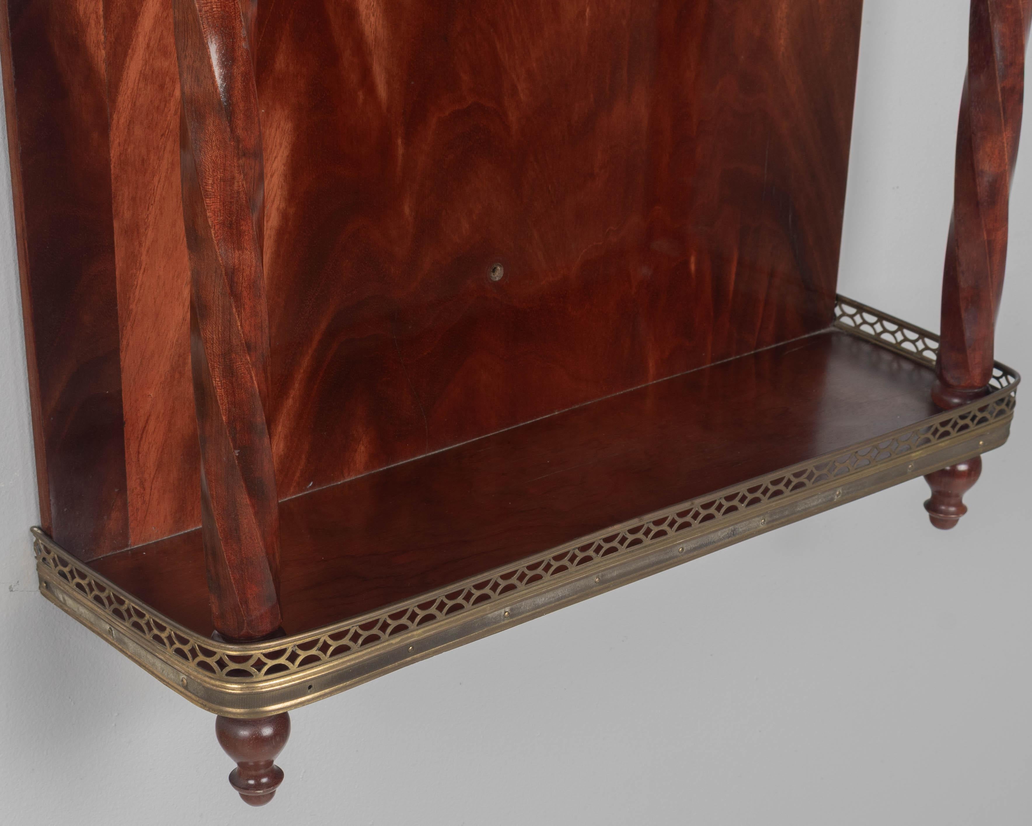 French Wall-Mounted Mahogany Shelf For Sale 1