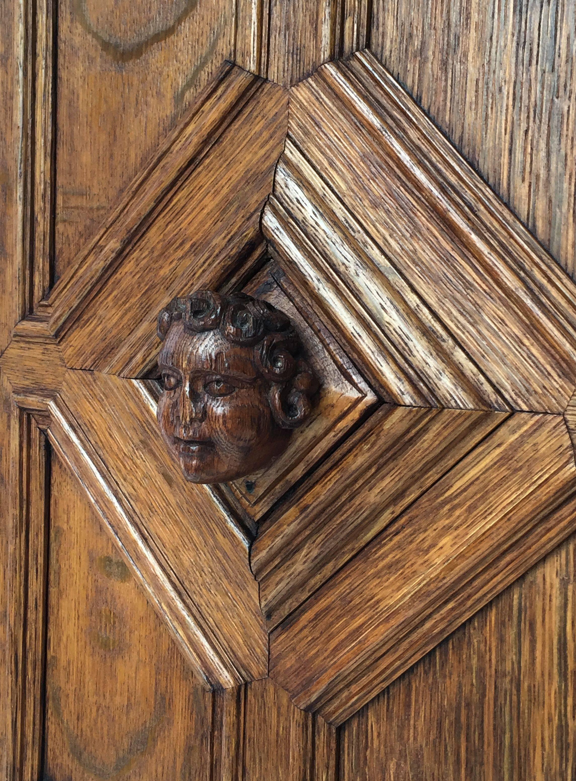 French Wall Panel of Oak with Bust of Bacchus 1
